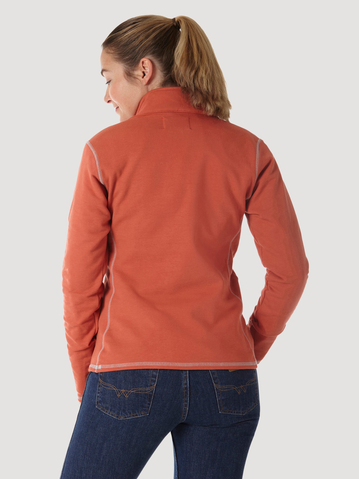 Womens Wrangler® FR Flame Resistant 1/4 Zip Pullover - Hot Sauce FRLW11H