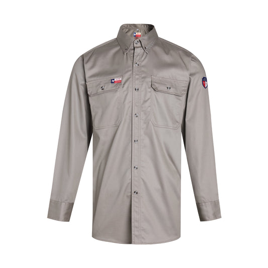 Texas FR Workwear Flame Resistant Long Sleeve Button Down - Khaki