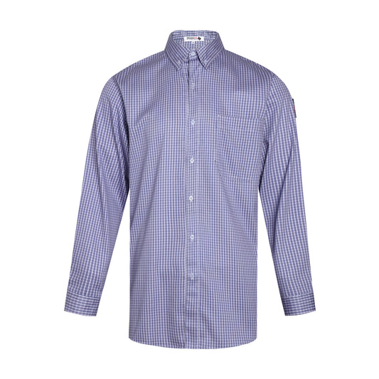 Texas FR Workwear Flame Resistant Long Sleeve Button Down - Blue/White Plaid