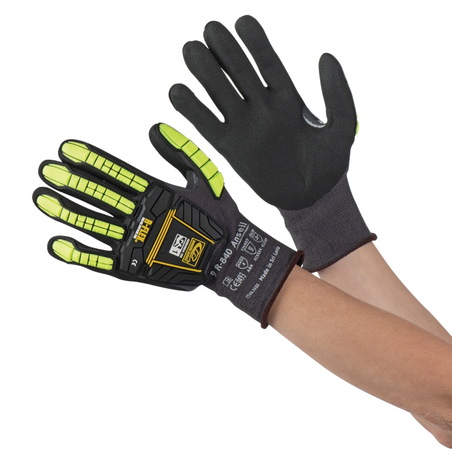 X-Large Nylon and Spandex Nitrile Dipped Impact Gloves