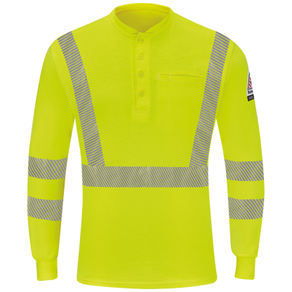 BULWARK MEN'S HI-VIS LIGHTWEIGHT FR LONG SLEEVE HENLEY