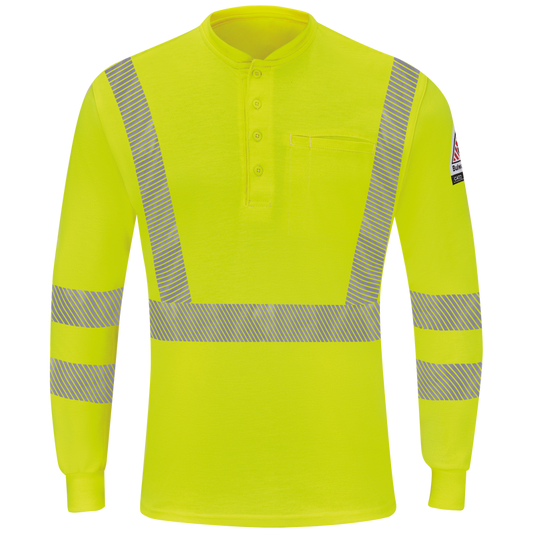 BULWARK MEN'S HI-VIS LIGHTWEIGHT FR LONG SLEEVE HENLEY