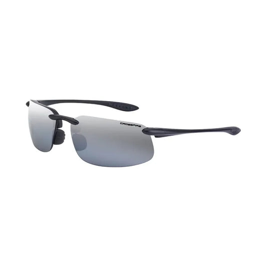 RADIANS CROSSFIRE SAFETY GLASSES - BLACK/SILVER MIRROR