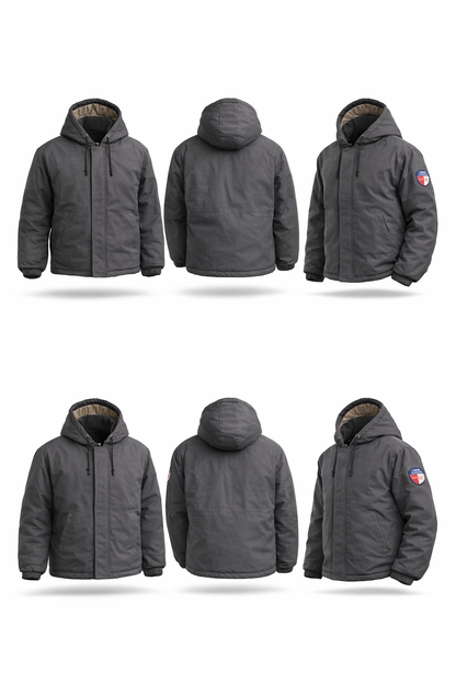 Texas FR Insulated Grey Duck Hooded Jacket